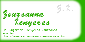 zsuzsanna kenyeres business card